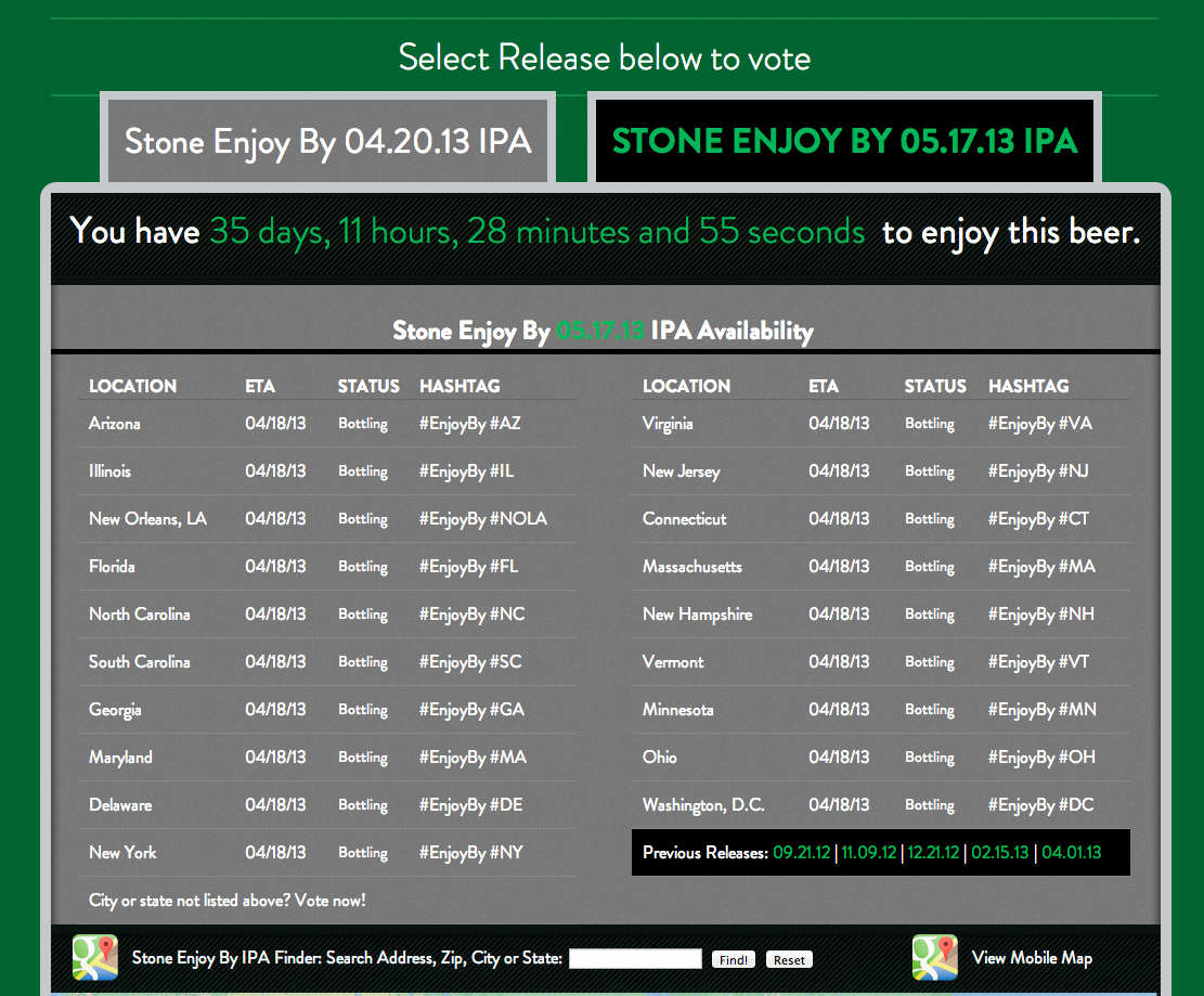 Stone Brewing "Enjoy By 5.17.13 IPA