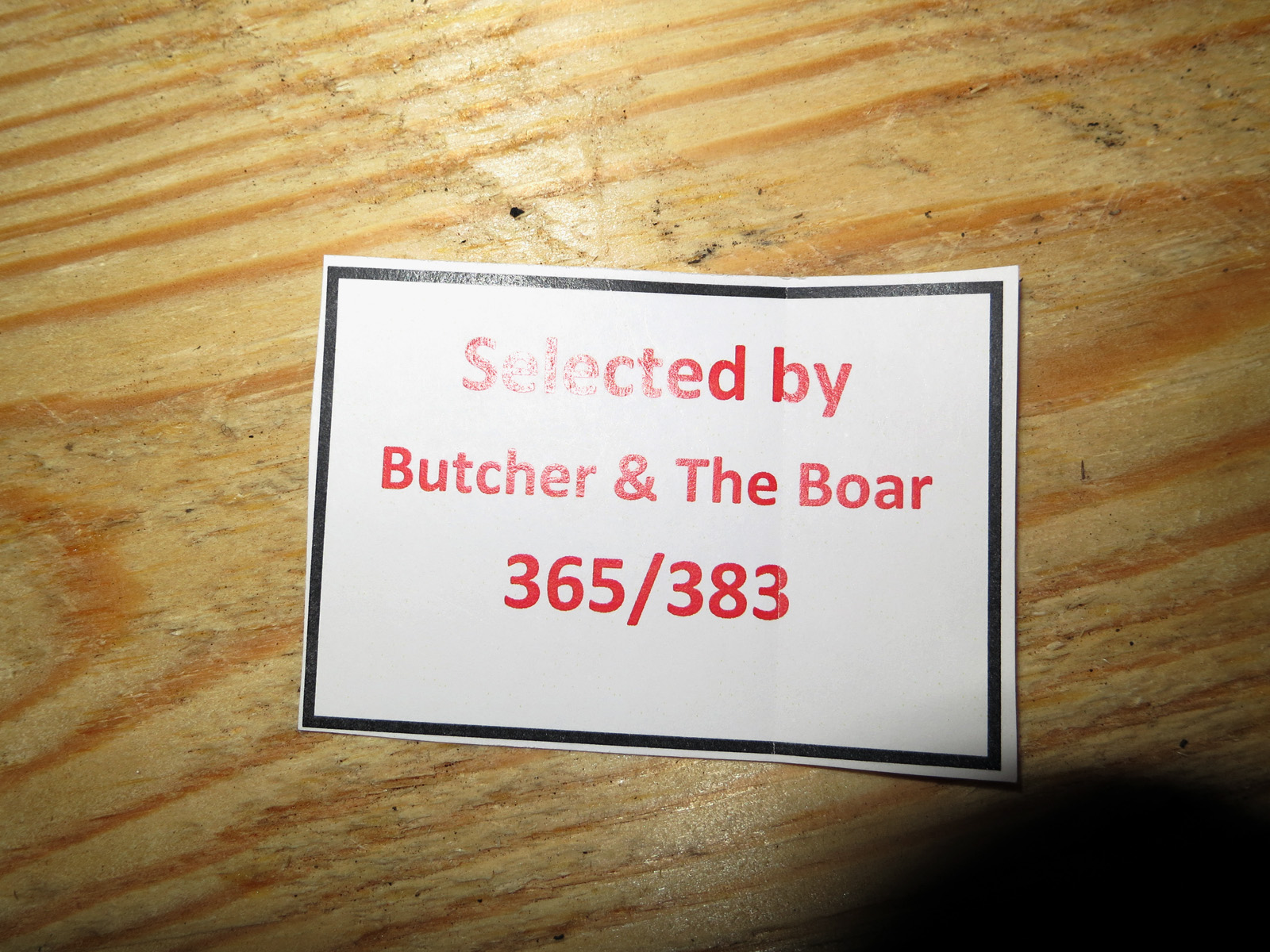 Butcher and The Boar Knob Creek event.